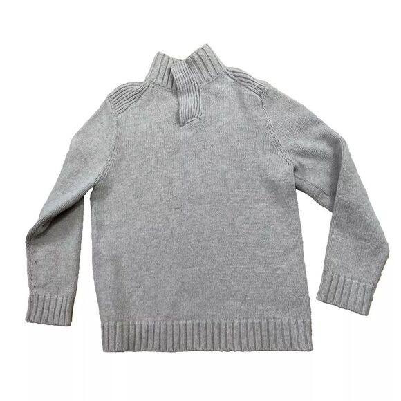 GAP Wool Sweater Men L Vintage 90s Y2k Beige Cream Preppy Mock Grunge Pile Skate